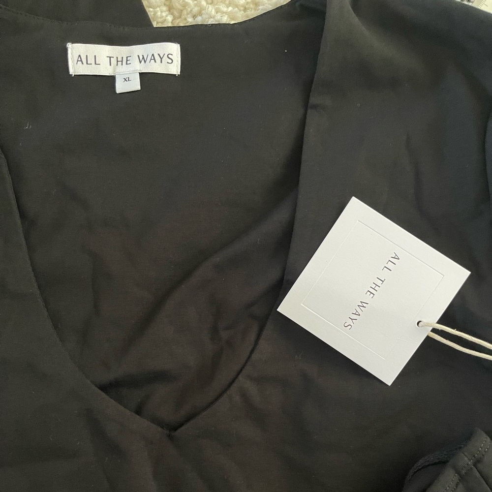 All The Way Deep V Neck Bodysuit in Black - Picture 6 of 8